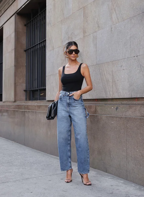 CALÇA JEANS BALLON THAMY ESCURO
