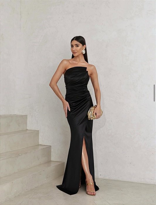 VESTIDO DE FESTA MILÃO T.Q.C. - PRETO