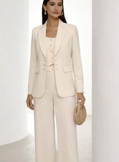 BLAZER OMBRO PREGAS BIANCA - BEGE