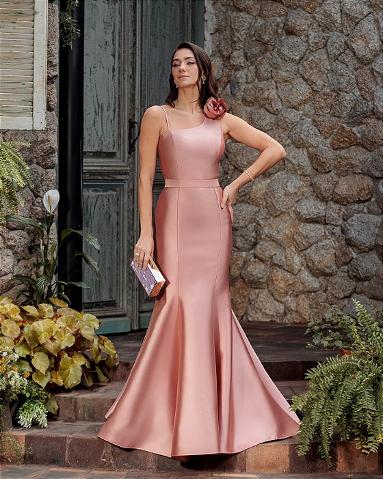 VESTIDO DE FESTA MADELAINE SEREIA ZIBELINE - ROSÉ