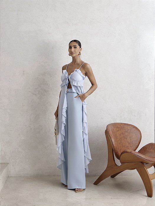 MAX TÚNICA BABADOS SUMMER BOHO - AZUL