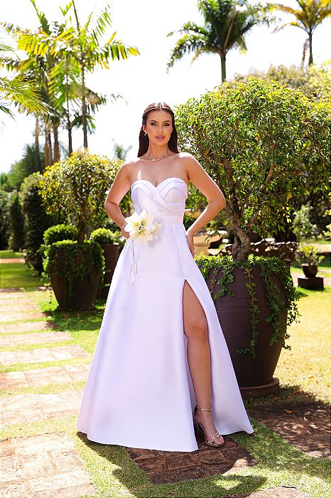 VESTIDO DE FESTA MELBOURNE T.Q.C ZIBELINE NOIVINHAS - OFF WHITE