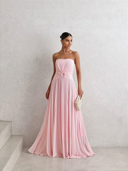 VESTIDO DE FESTA SUMMER LONGO T.Q.C. - ROSA