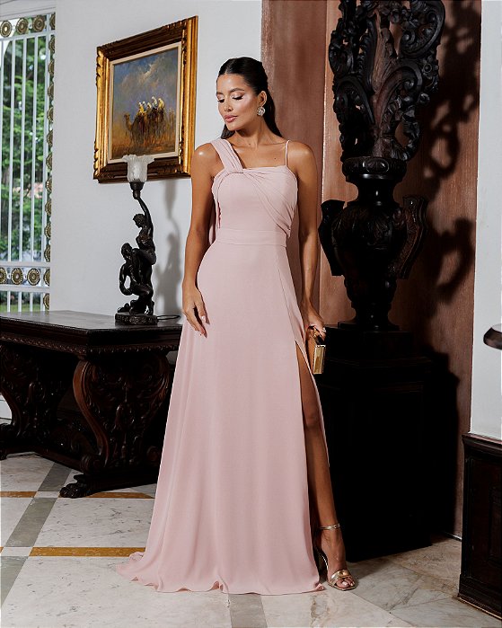 VESTIDO DE FESTA KIM ALÇA MULTIFORMAS - ROSÉ