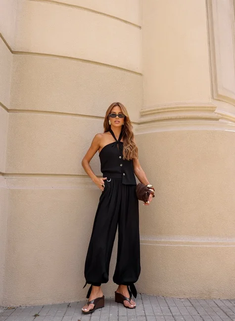 CONJUNTO CHLOÉ BLUSA FRENTE ÚNICA - PRETO