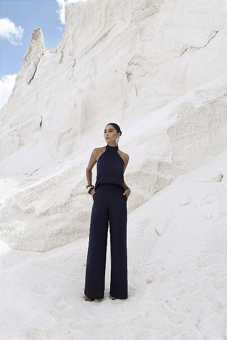 CONJUNTO LINHO ALFAITARIA FRENTE ÚNICA EVA - AZUL MARINHO