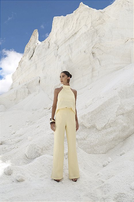 CONJUNTO LINHO ALFAITARIA FRENTE ÚNICA EVA - MANTEIGA