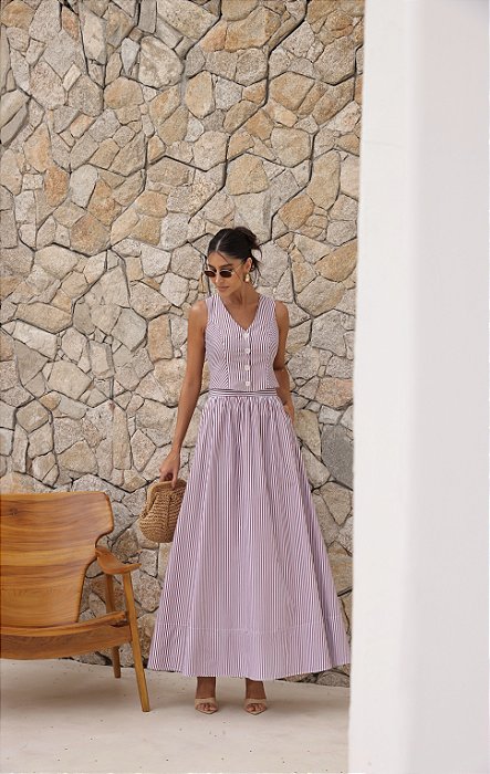 CONJUNTO COLETE E SAIA AMANDA - CAFÉ