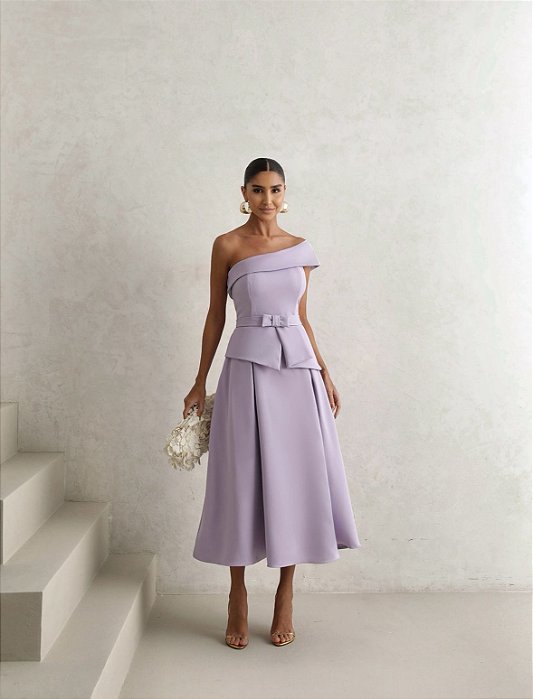 VESTIDO LARA MIDI COM CINTO - AZUL