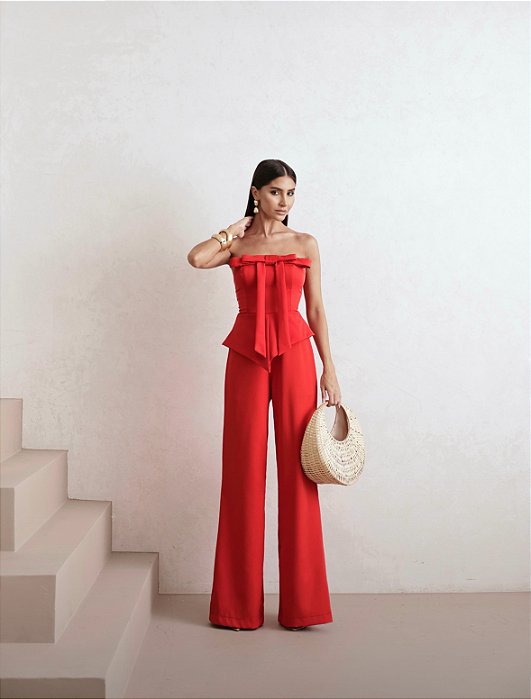 MACACÃO FRANÇOISE T.Q.C ALFAITARIA -VERMELHO