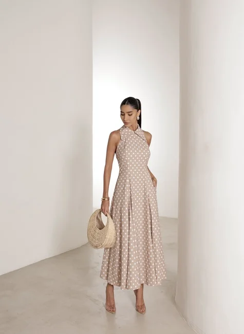 VESTIDO FRENTE ÚNICA POÁ - BEGE