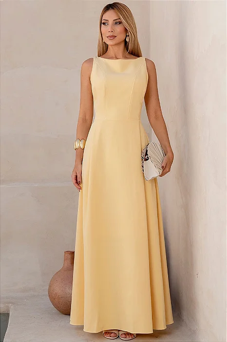 VESTIDO ELIZA LONGO MILANO - AMARELO