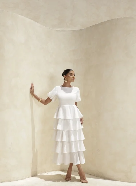 VESTIDO LU CAMADAS - BRANCO