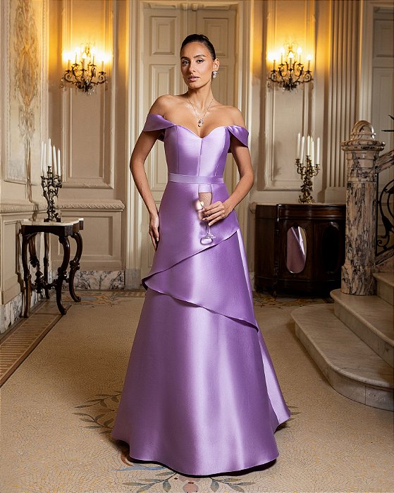 VESTIDO VITÓRIA ZIBELINE OMBRO A OMBRO - LAVANDA