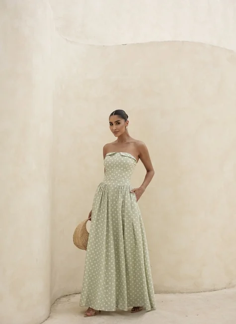 VESTIDO LONGO POÁ JUJU - VERDE