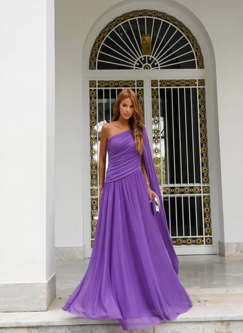 VESTIDO LONGO UM OMBRO SOPHIA - VIOLETA