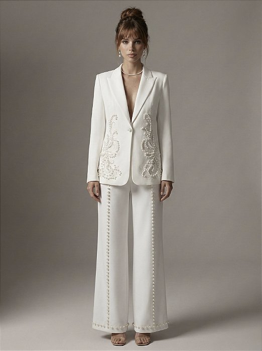 CALÇA PANTALONA VINCO PÉROLAS NOBLESSE - OFF WHITE