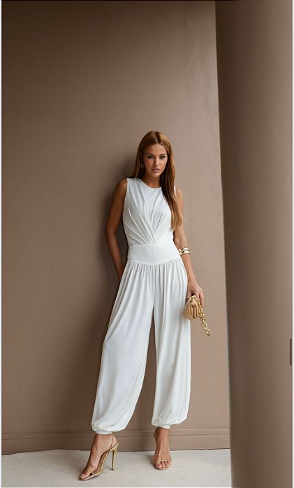 CONJUNTO BODY E CALÇA NATHALIA - BRANCO