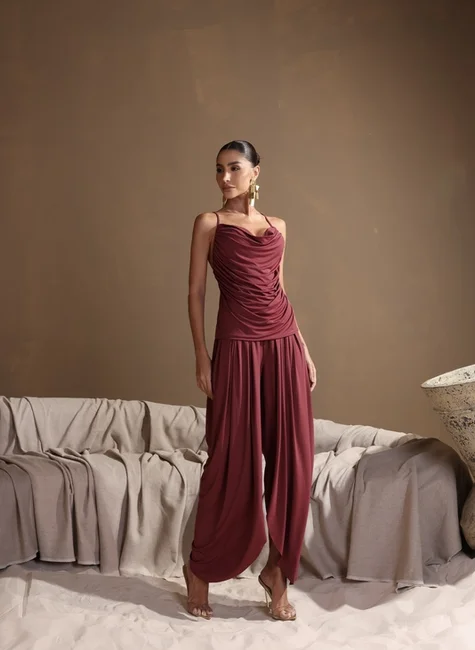 CONJUNTO ANGELINA CALÇA E BLUSA FRANZIDA - BORDÕ