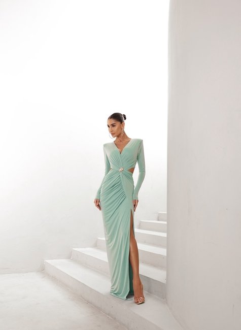 VESTIDO WANESSA MANGA LONGA - VERDE MENTA