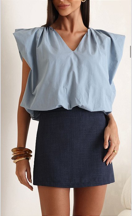 BLUSA BALONÊ TALITA - AZUL CLARO