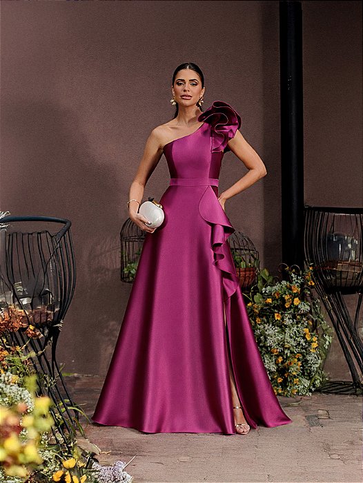 VESTIDO DE FESTA ANTONELLA ZIBELINE - FÚCSIA