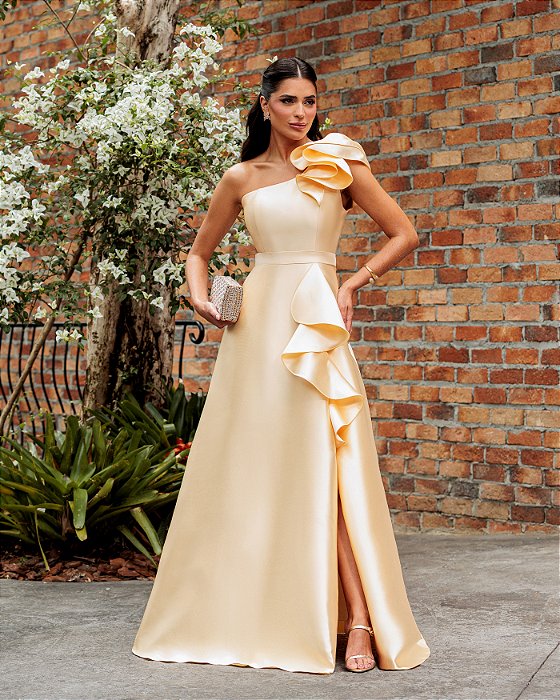 VESTIDO DE FESTA ANTONELLA ZIBELINE - AMARELO