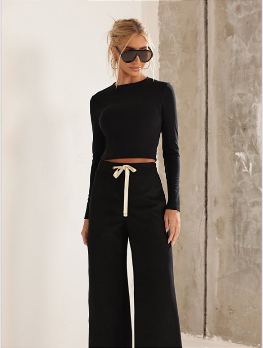 BLUSA MANGA LONGA MARCIELLE - PRETO