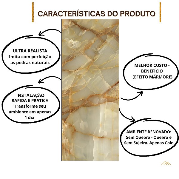 PLACA EFEITO ÔNIX GOLD BRILHO