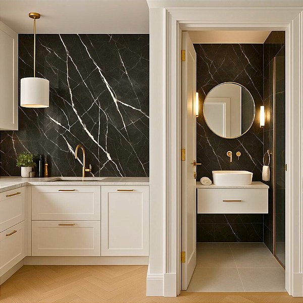 PLACA DE MÁRMORE FLEXÍVEL - MARBLE NERO MARQUINA
