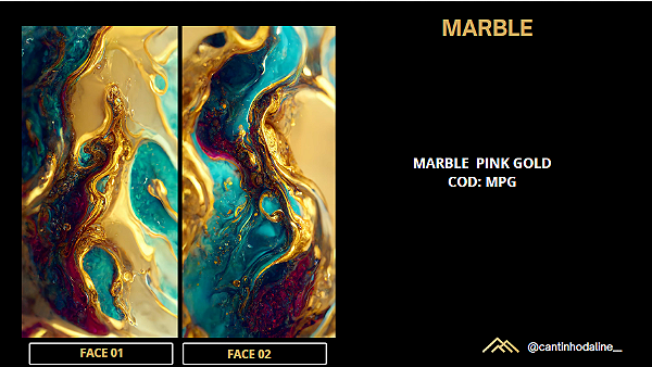 PLACA DE MÁRMORE FLEXÍVEL - MARBLE PINK GOLD