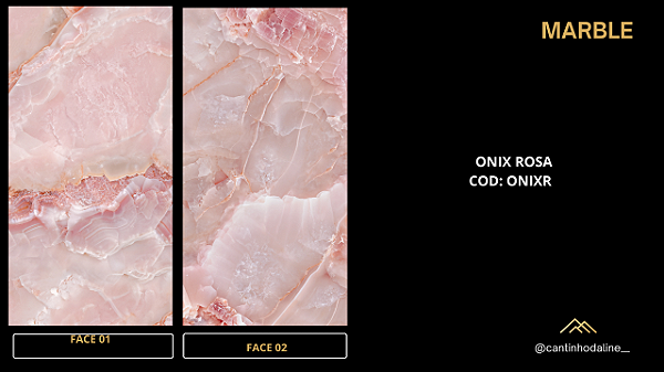PLACA DE MÁRMORE FLEXÍVEL ONIX ROSA