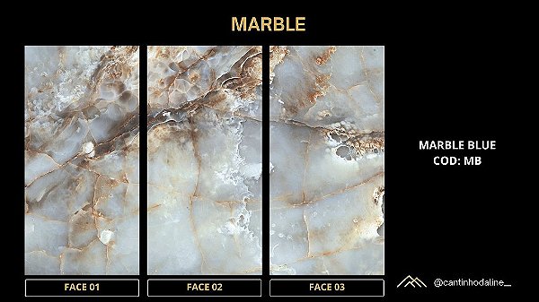 PLACA EFEITO MÁRMORE BLUE ACETINADO