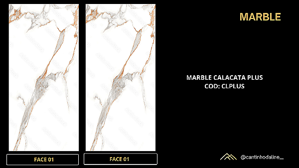 PLACA EFEITO MÁRMORE CALACATA PLUS ACETINADO