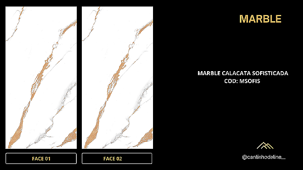 PLACA EFEITO MÁRMORE CALACATA SOFISTICADA ACETINADO
