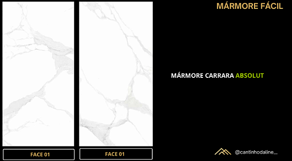 PLACA EFEITO MÁRMORE CARRARA ABSOLUT ACETINADO