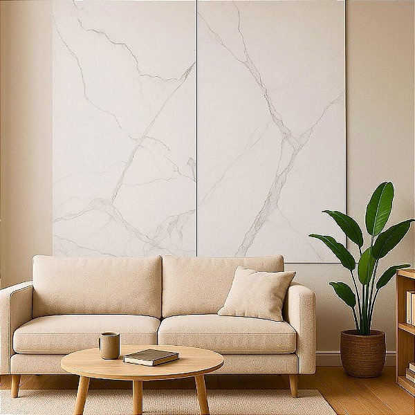 PLACA EFEITO MÁRMORE CARRARA ACETINADO