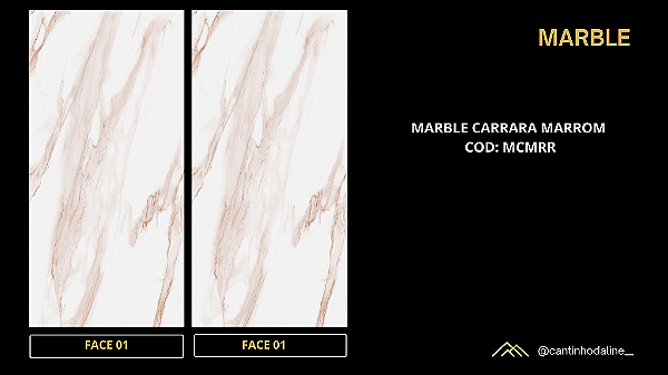 PLACA EFEITO MÁRMORE CARRARA MARROM ACETINADO