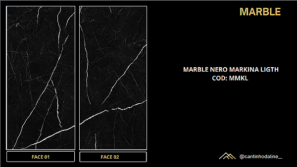 PLACA EFEITO MÁRMORE NERO MARQUINA LIGTH ACETINADO