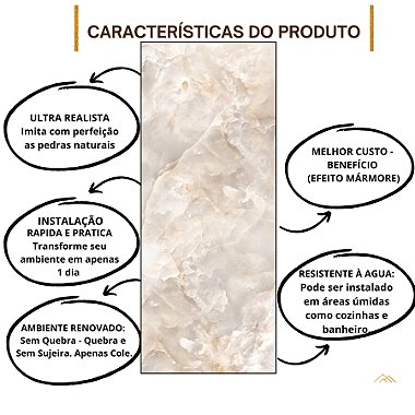 PLACA EFEITO ÔNIX BEGE ELEGANCE ACETINADO