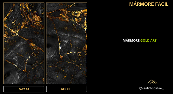 PLACA EFEITO MÁRMORE GOLD ART RETROILUMINADA