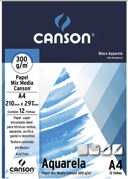 Bloco Aquarela A4 300g - Canson