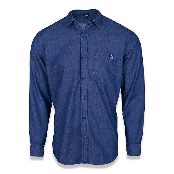 Camisa New Era Denim Manga Longa Masculina