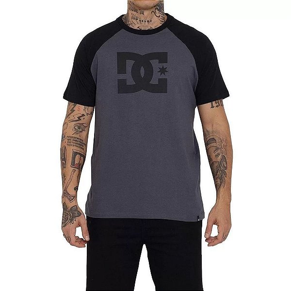 Camiseta Dc Star Raglan - Cinza