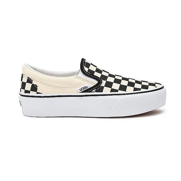 Tênis Vans Classic Slip On Platform Black White Checkerboard