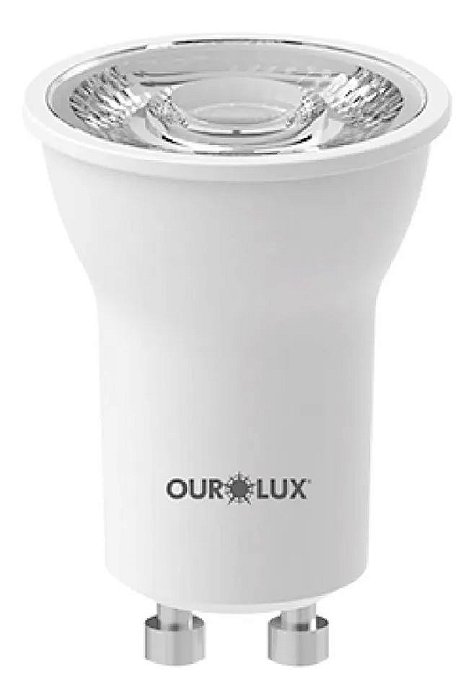 Lâmpada LED Mini Dicróica Gu10 4w bivolt 6500k Luz Branca MR11 - Ourolux
