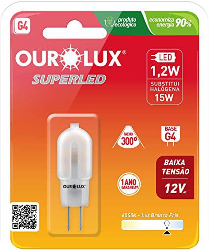 Lâmpada Led G4 Bipino 1.2w 12V 6500K Luz Branca - Ourolux