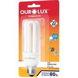 Lâmpada Fluorescente 20w Compacta 3U 6400K Luz Branca 127v  - Ourolux