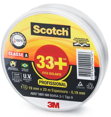 Fita isolante 33+ 19mm x 20m - Scotch 3M