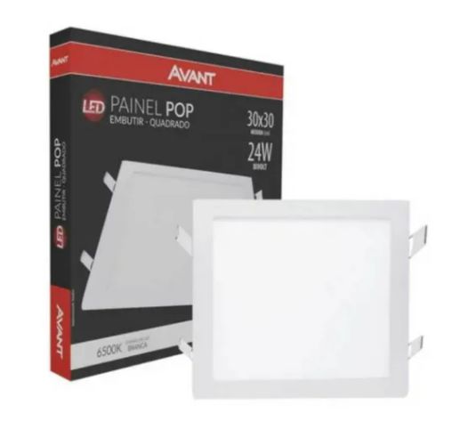 Luminária Paflon LED embutir quadrado 30x30 24w 6500k Luz Branca - Avant